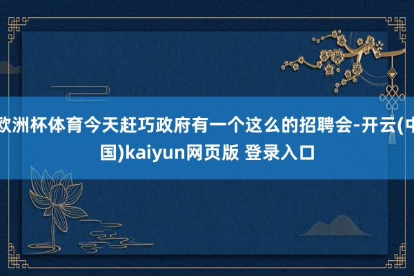 欧洲杯体育今天赶巧政府有一个这么的招聘会-开云(中国)kaiyun网页版 登录入口