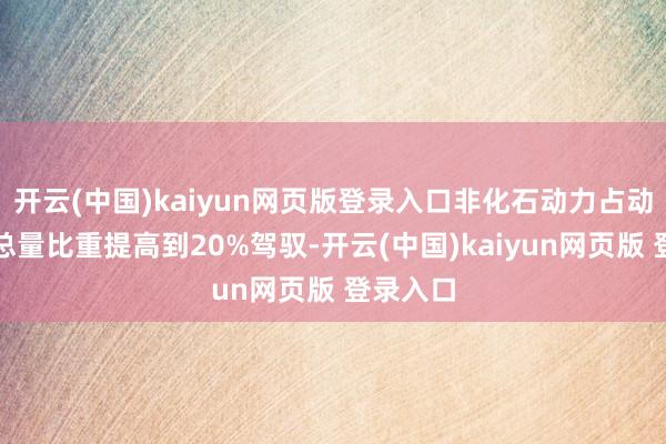 开云(中国)kaiyun网页版登录入口非化石动力占动力猝然总量比重提高到20%驾驭-开云(中国)kaiyun网页版 登录入口