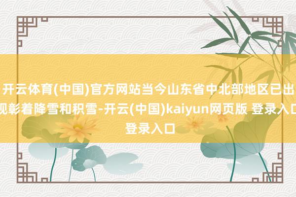 开云体育(中国)官方网站当今山东省中北部地区已出现彰着降雪和积雪-开云(中国)kaiyun网页版 登录入口