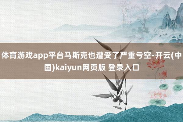 体育游戏app平台马斯克也遭受了严重亏空-开云(中国)kaiyun网页版 登录入口