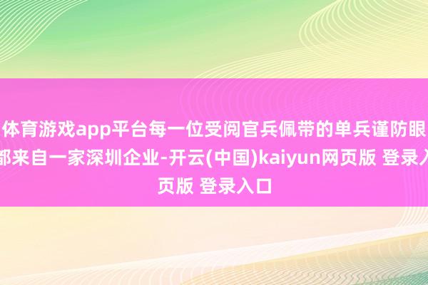 体育游戏app平台每一位受阅官兵佩带的单兵谨防眼镜都来自一家深圳企业-开云(中国)kaiyun网页版 登录入口