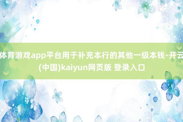 体育游戏app平台用于补充本行的其他一级本钱-开云(中国)kaiyun网页版 登录入口