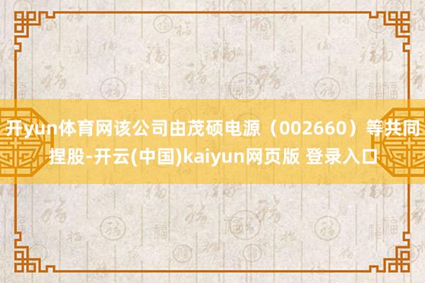 开yun体育网该公司由茂硕电源（002660）等共同捏股-开云(中国)kaiyun网页版 登录入口