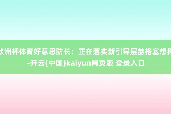 欧洲杯体育好意思防长:正在落实新引导层赫格塞想称-开云(中国)kaiyun网页版 登录入口