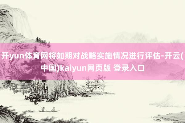 开yun体育网将如期对战略实施情况进行评估-开云(中国)kaiyun网页版 登录入口